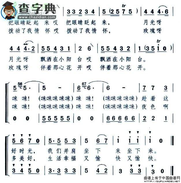 阳台小夜曲简谱