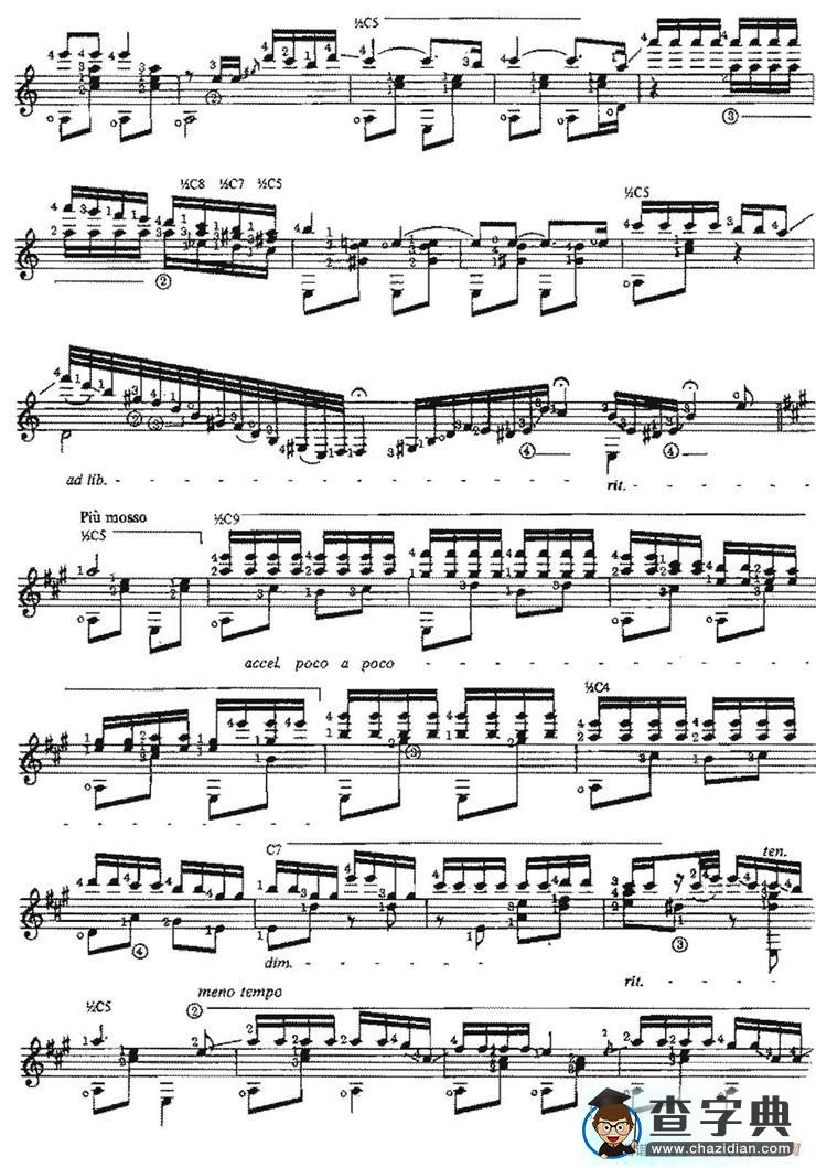 Divagacion（古典吉他）吉他谱