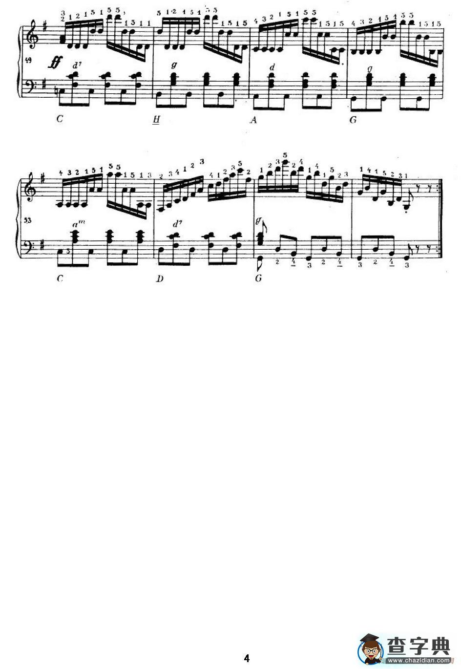 手风琴练习曲（1）手风琴谱/简谱