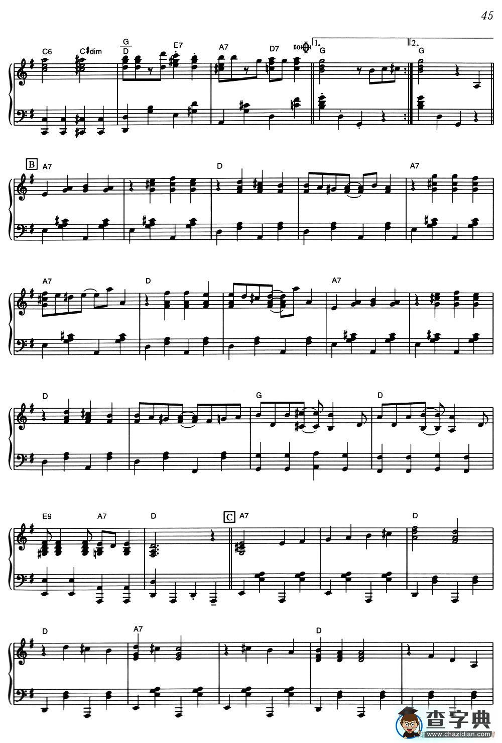 Peacherine Rag（《海上钢琴师》选曲）钢琴谱
