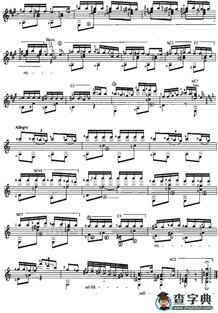 Divagacion（古典吉他）吉他谱