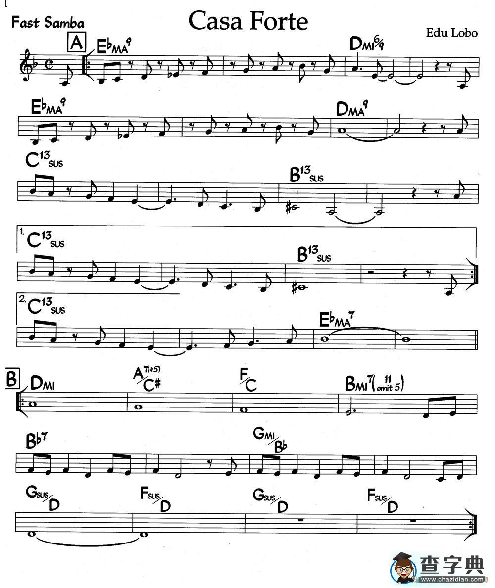 Casa Forte（爵士钢琴曲）钢琴谱