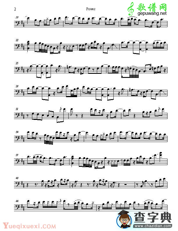 marcus miller power贝斯谱