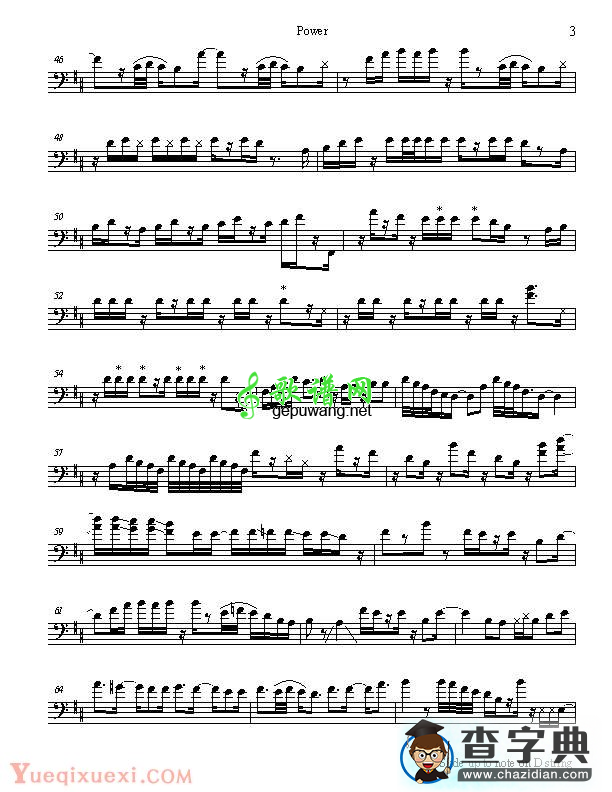 marcus miller power贝斯谱