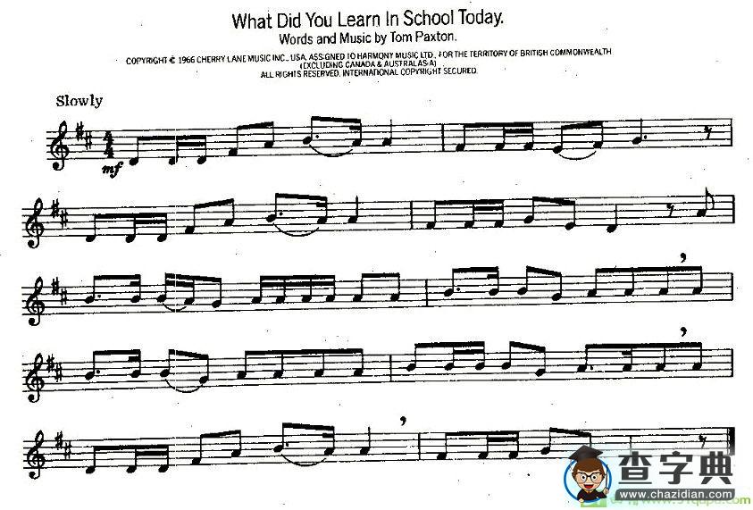 What Did You Leaen In School Today萨克斯谱