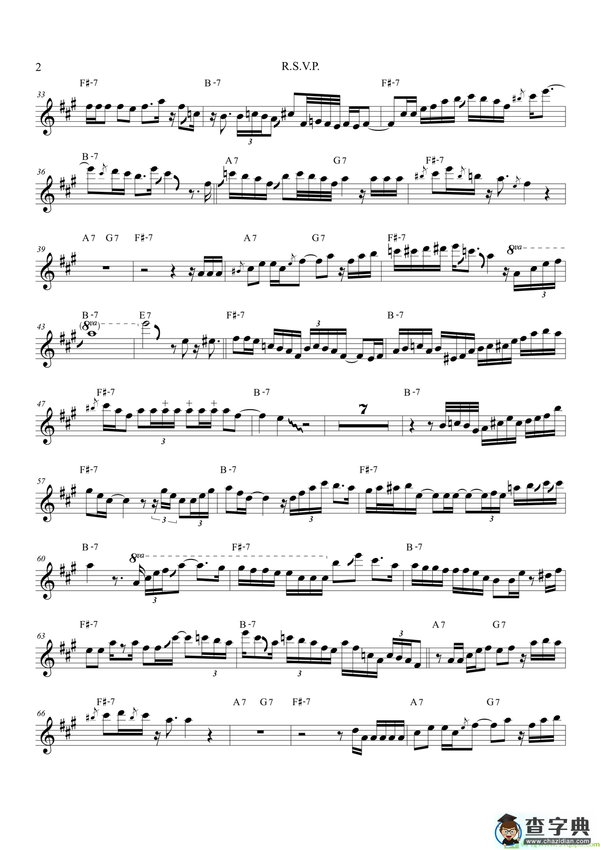 R.S.V.P（次中音萨克斯）萨克斯谱