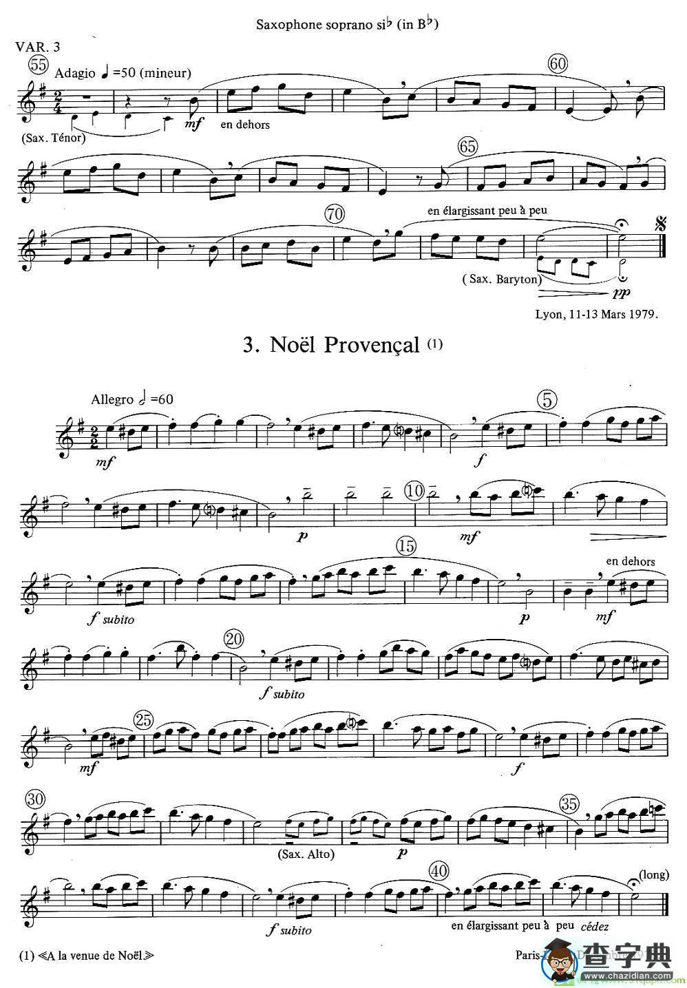 jean Bouvard 编写的6首萨克斯四重奏萨克斯谱(jean作曲)