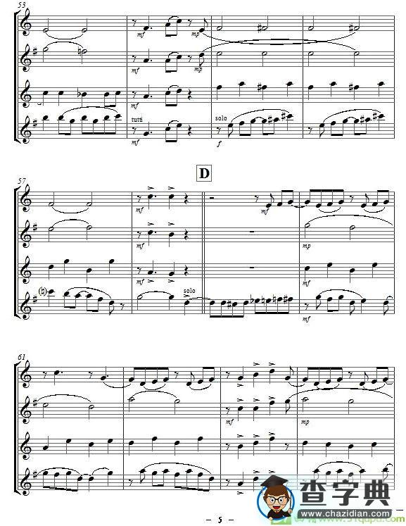 Yellow Jazz萨克斯谱