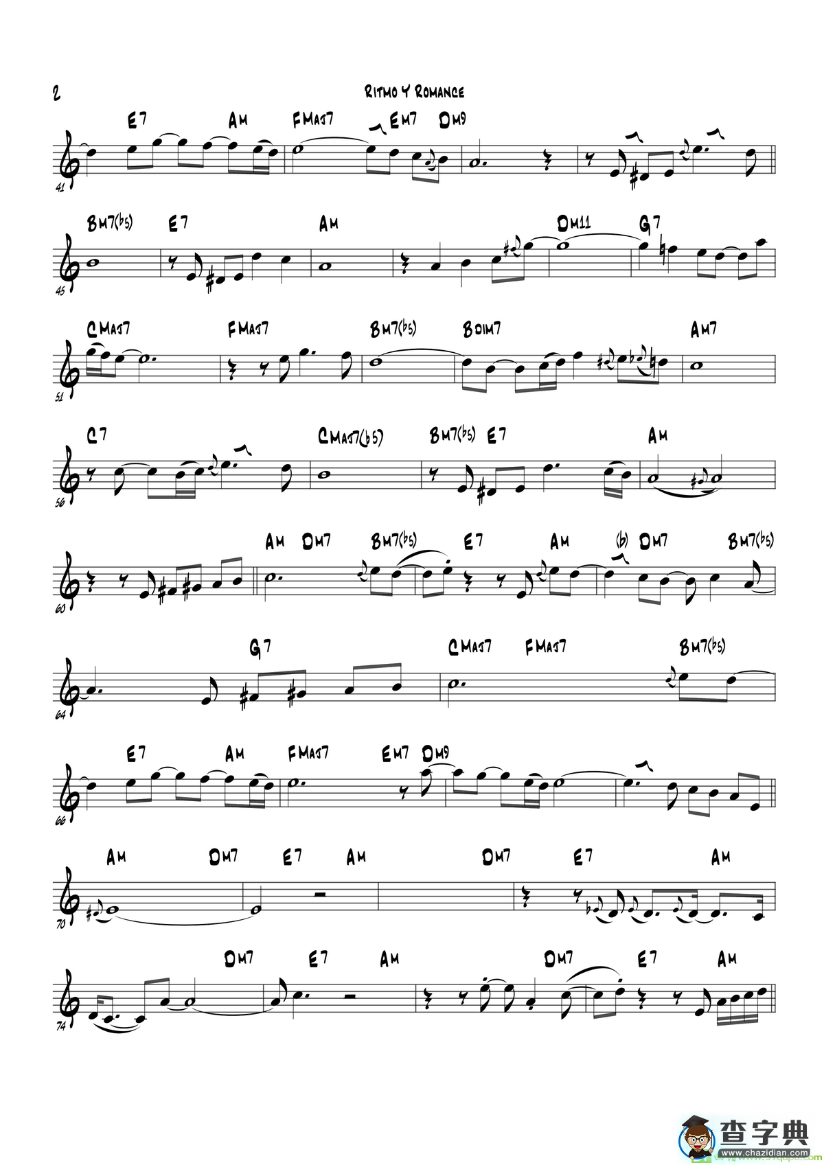 RitmoYRomanc（BbPart）萨克斯谱
