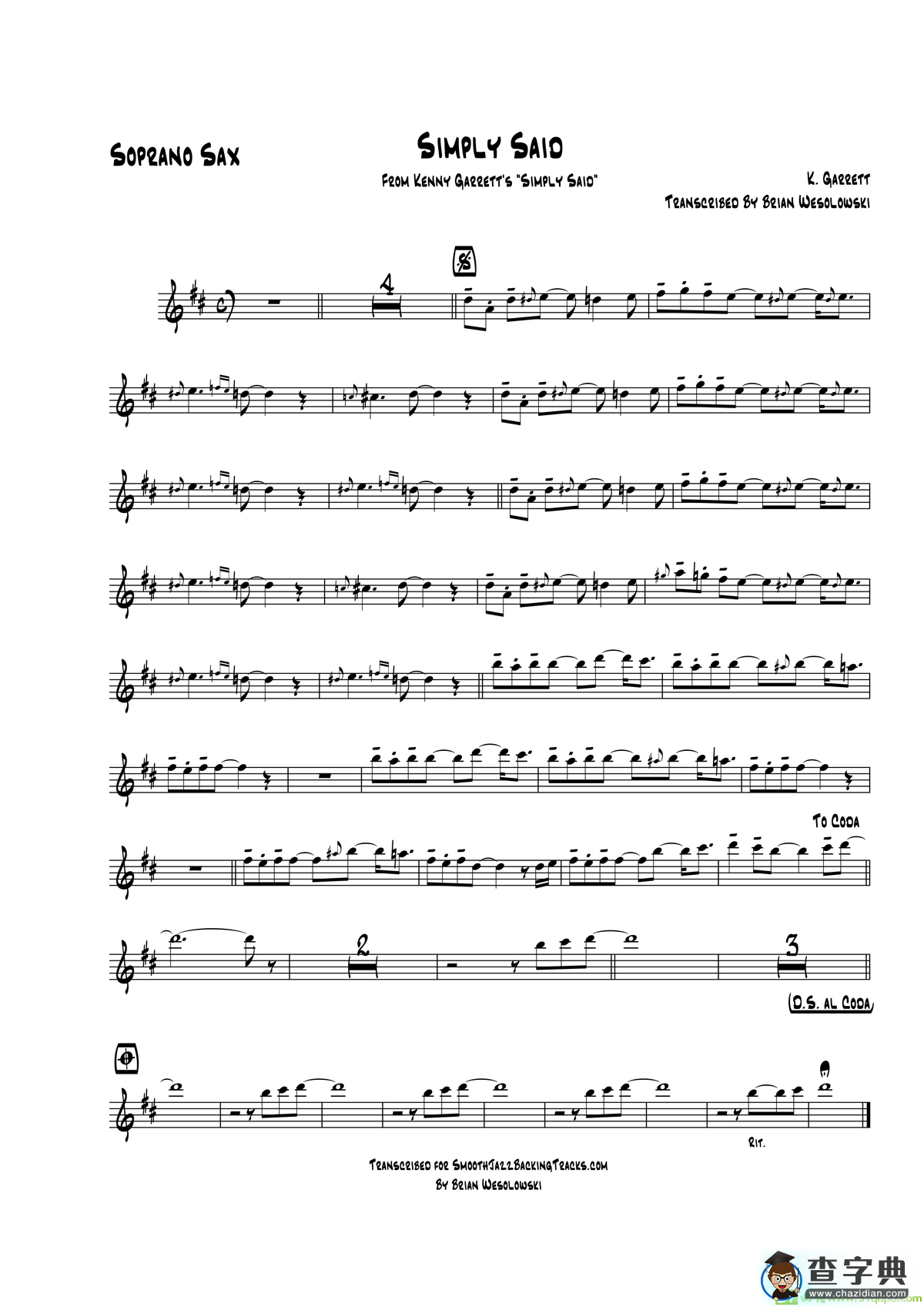 SimplySaid（高音萨克斯）萨克斯谱