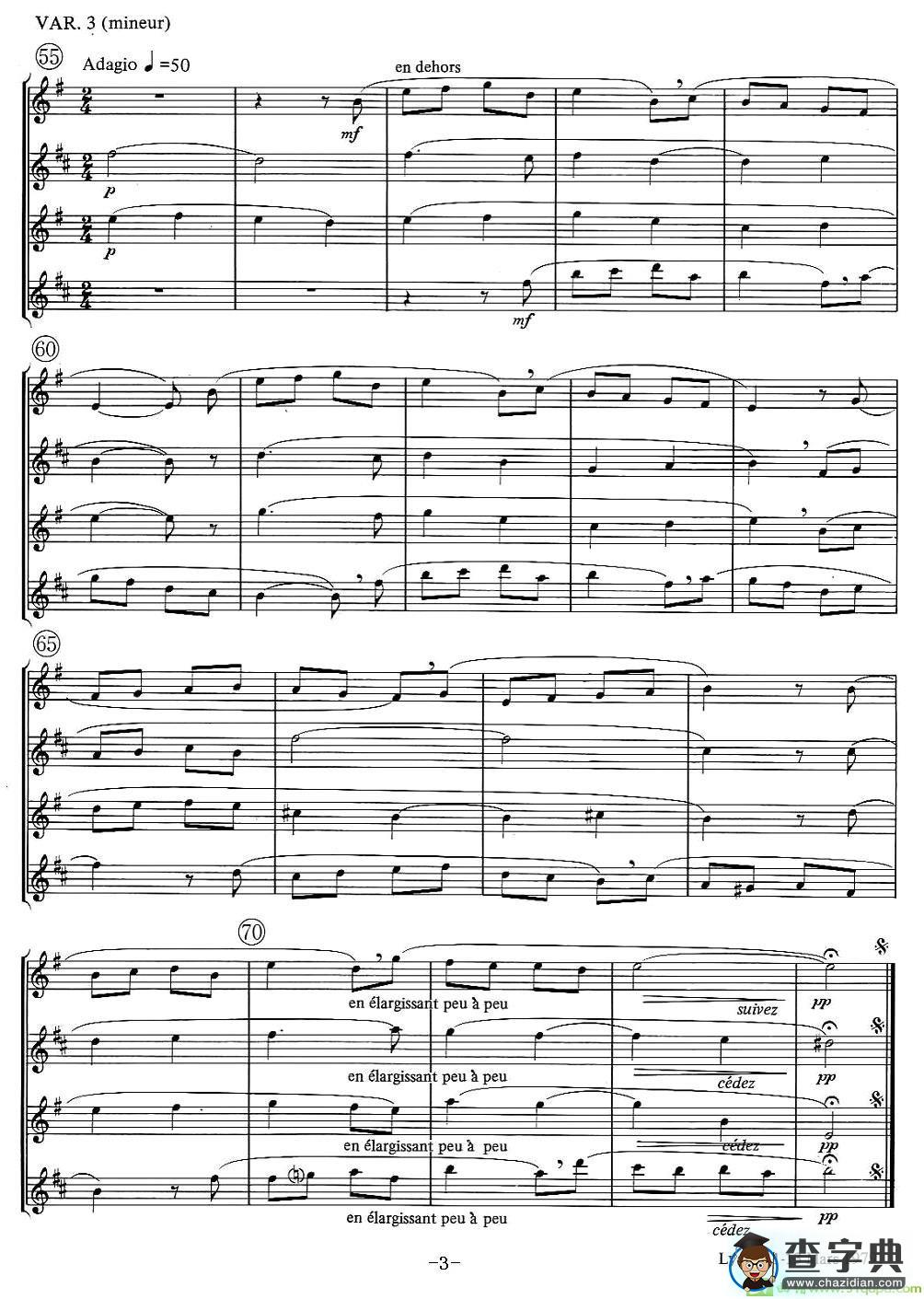jean Bouvard 编写的6首萨克斯四重奏之二萨克斯谱(jean作曲)