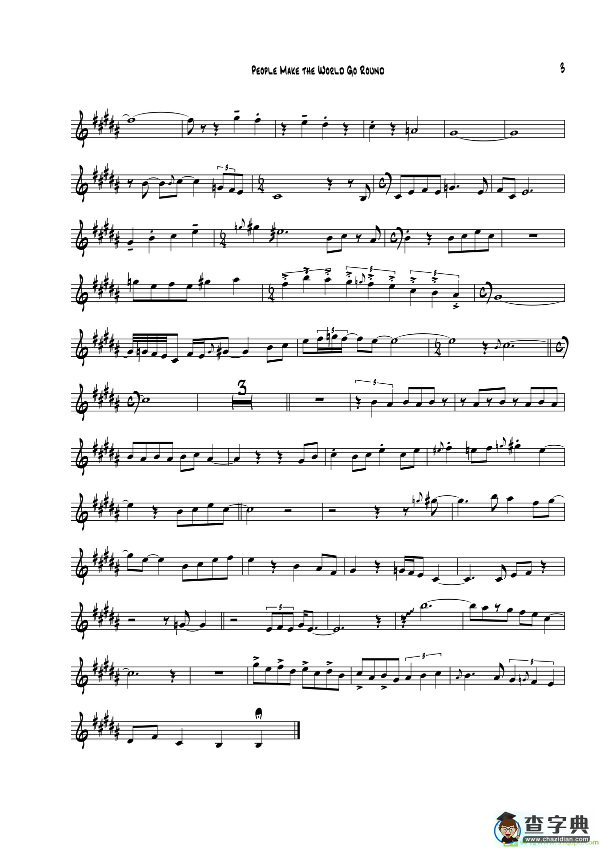 PeopleMakeTheWorldGoRound（E-flat）萨克斯谱