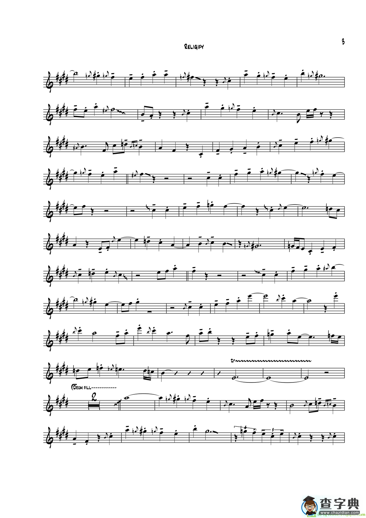 Religify（中音萨克斯）萨克斯谱