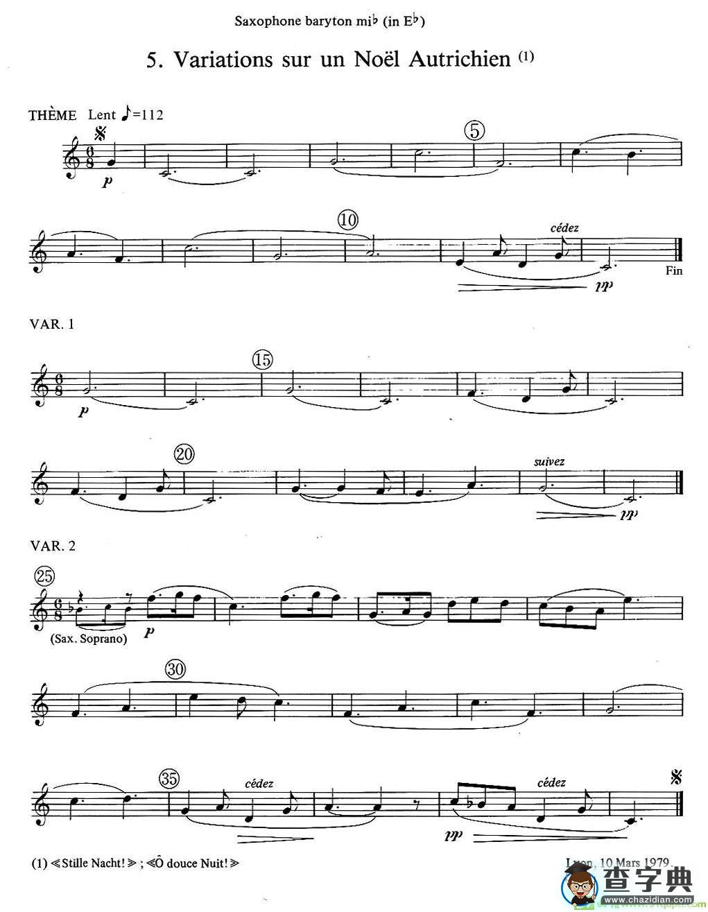jean Bouvard 编写的6首萨克斯四重奏萨克斯谱(jean作曲)