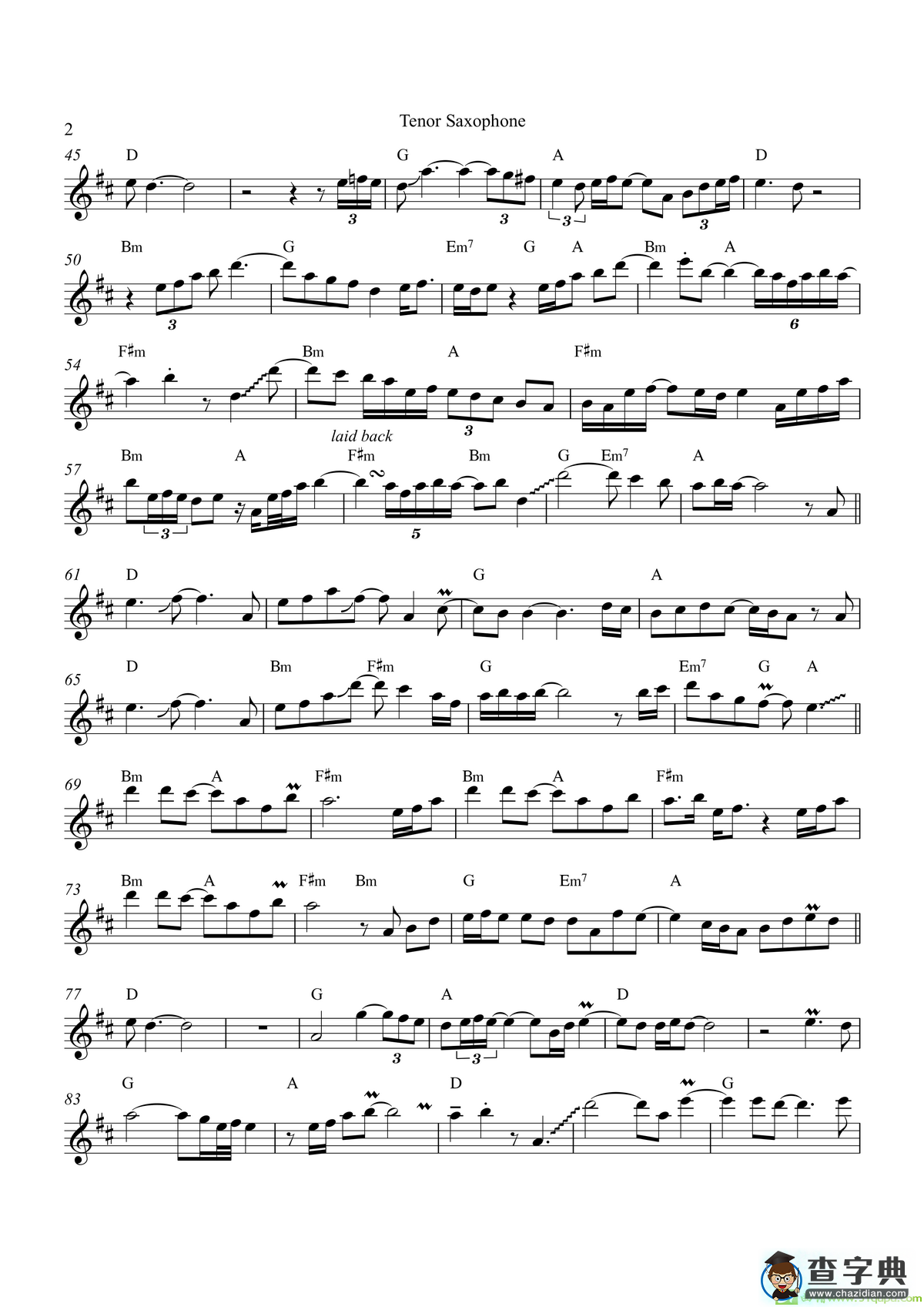 SweetDreams（次中音萨克斯）萨克斯谱