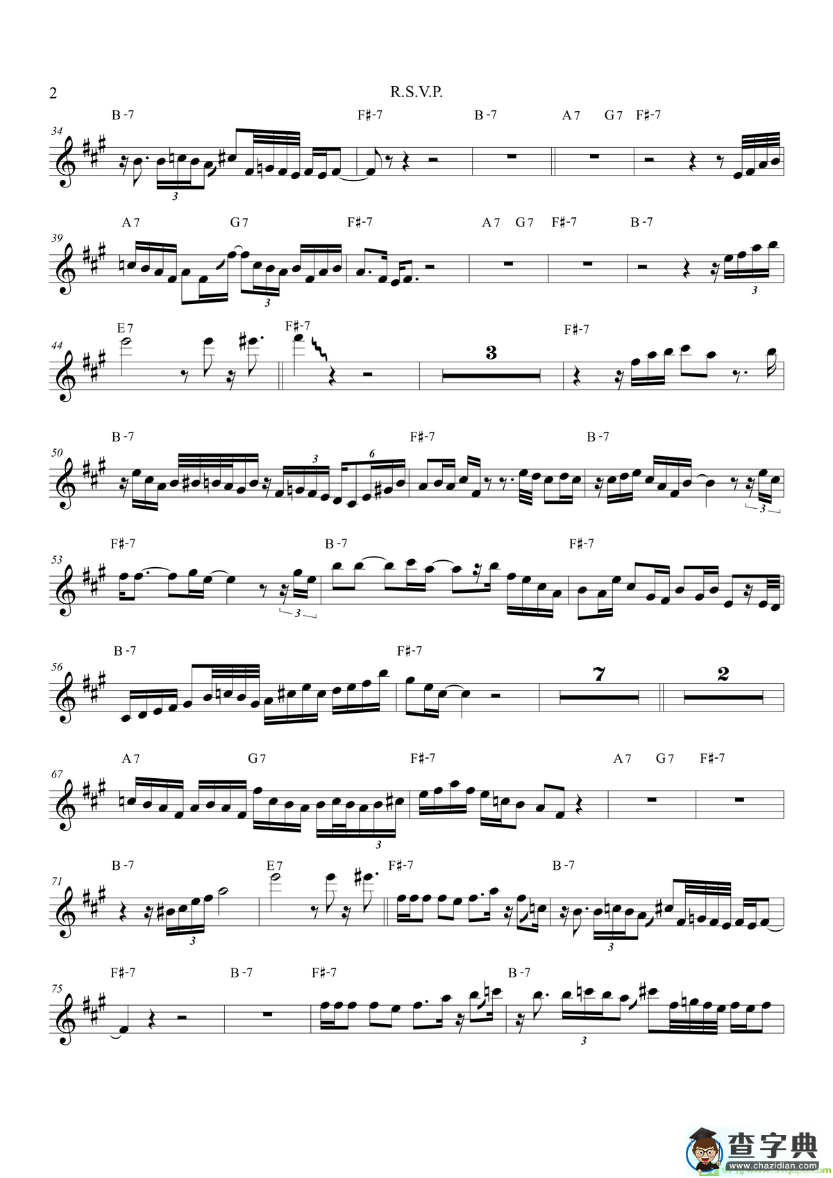 R.S.V.P（TrumpetBb）萨克斯谱