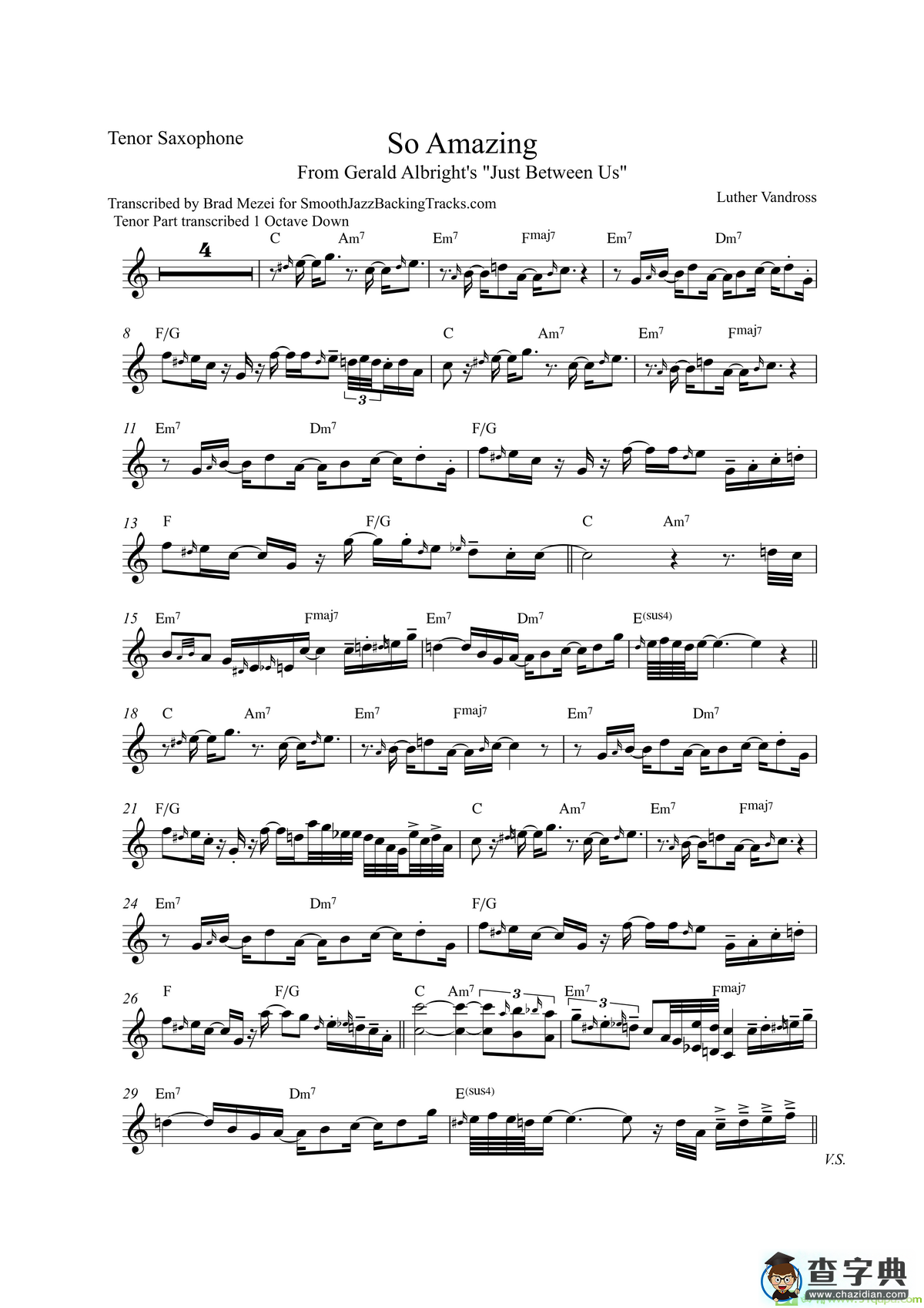 SoAmazing（次中音萨克斯）萨克斯谱