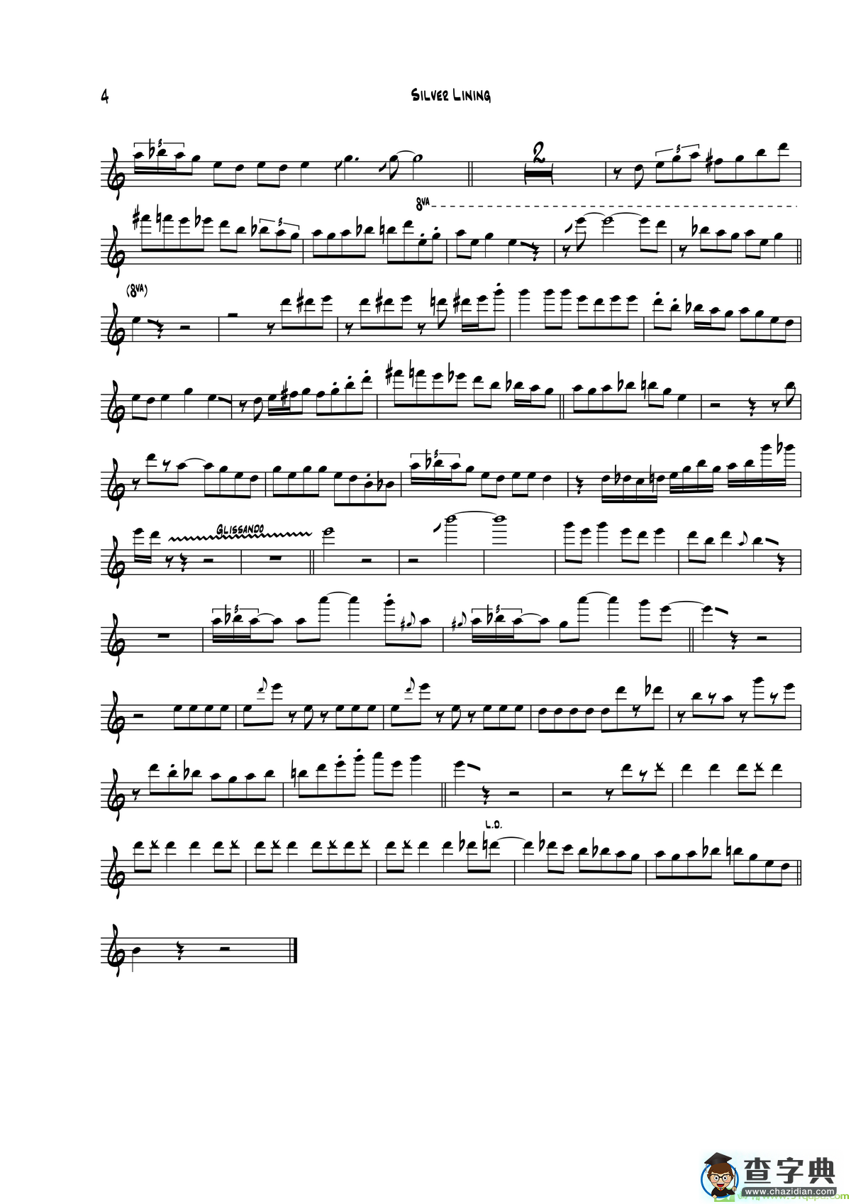 SilverLining（次中音萨克斯）萨克斯谱
