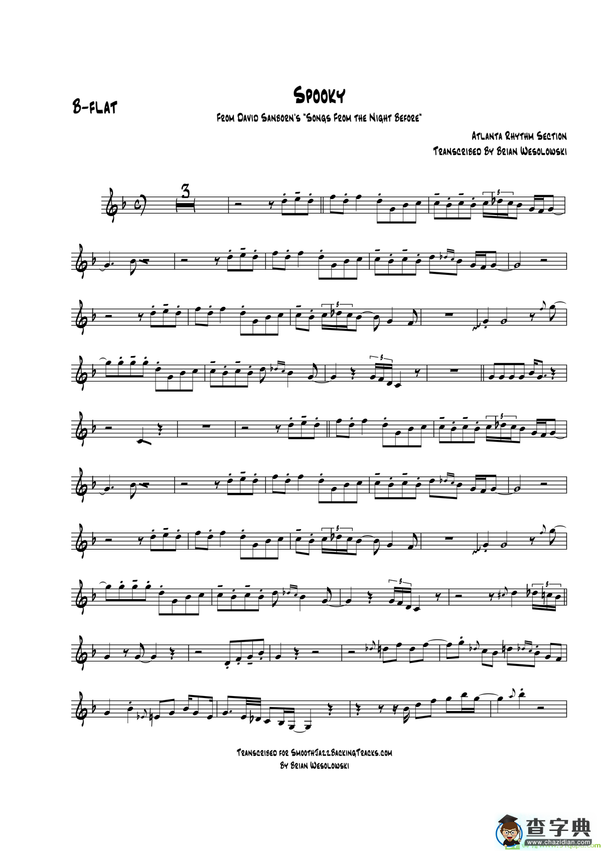 Spooky（次中音萨克斯）萨克斯谱