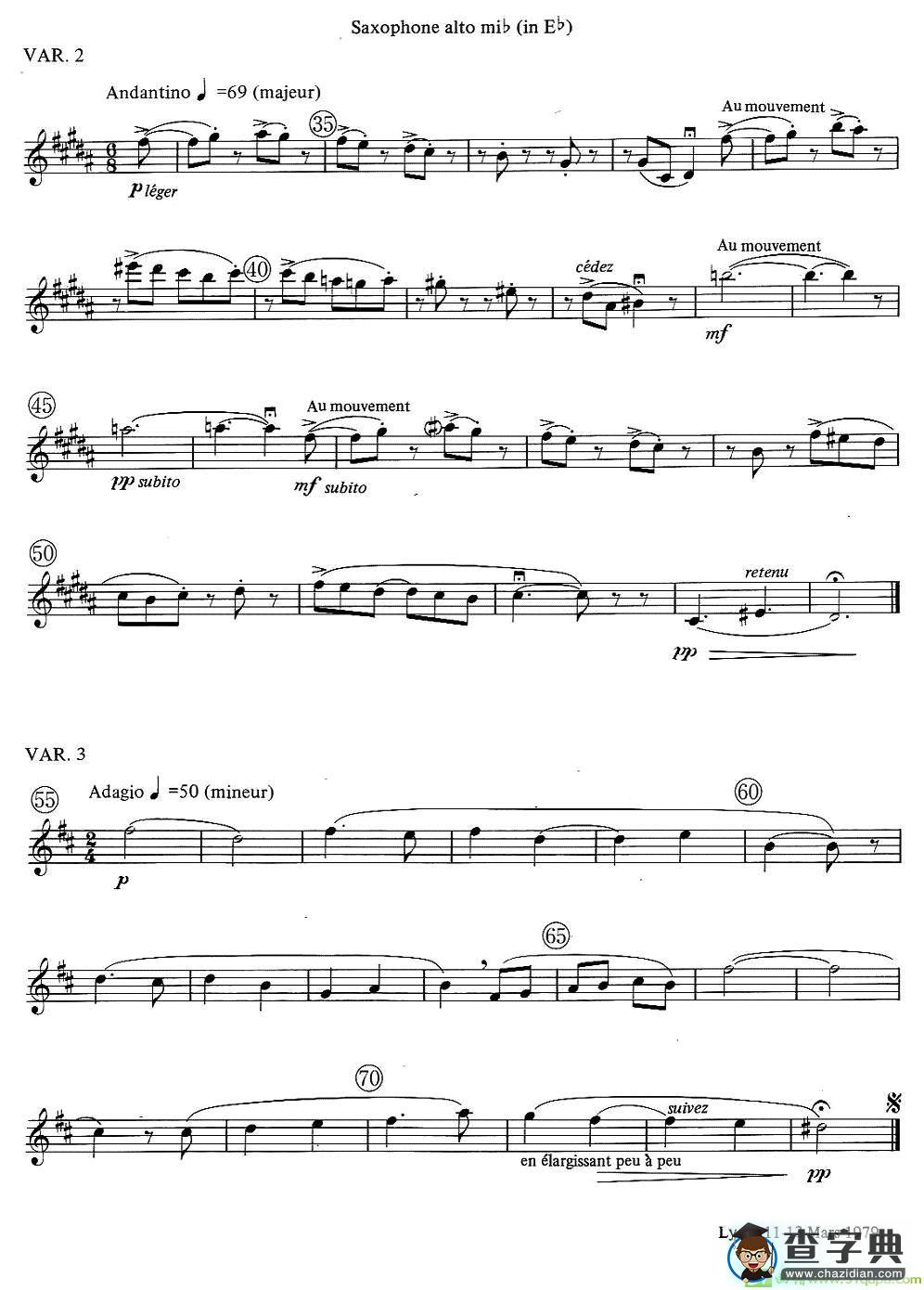 jean Bouvard 编写的6首萨克斯四重奏萨克斯谱(jean作曲)