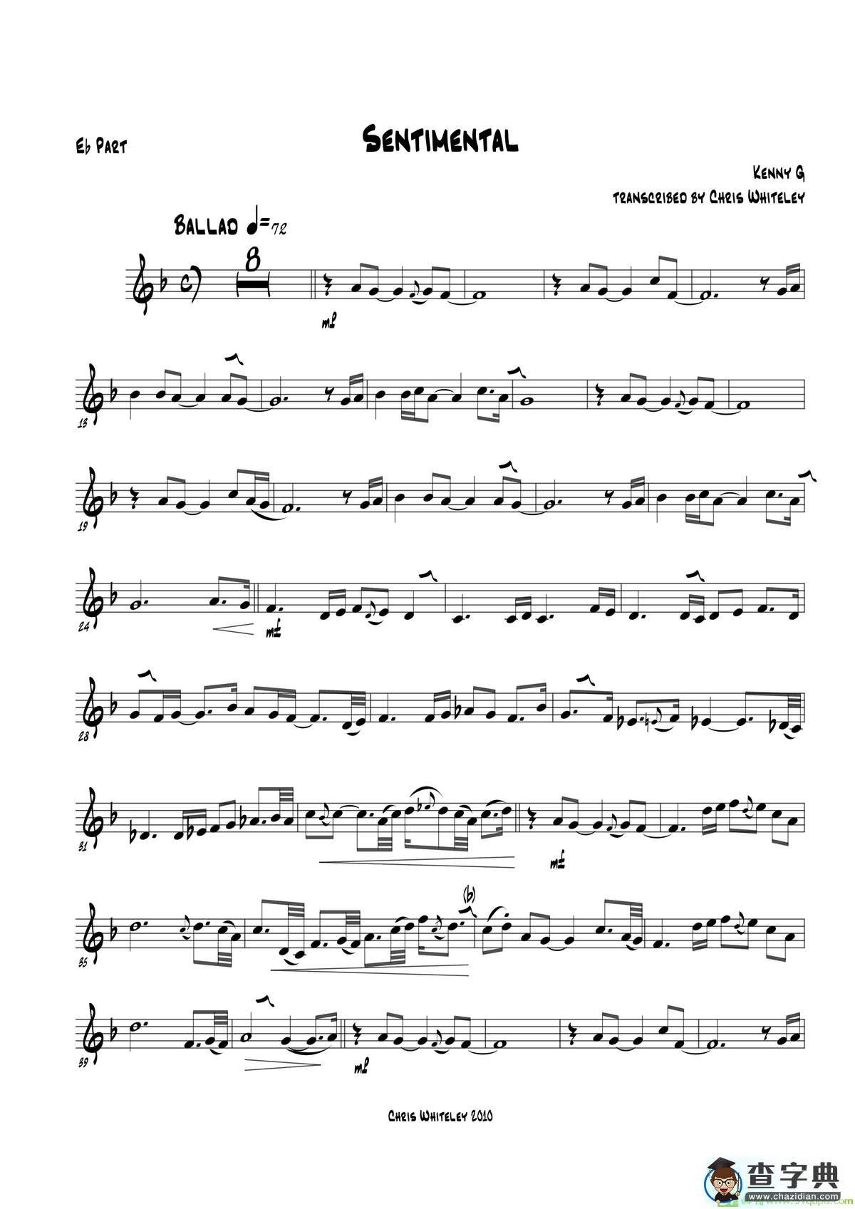 Sentimental（EbPart）萨克斯谱