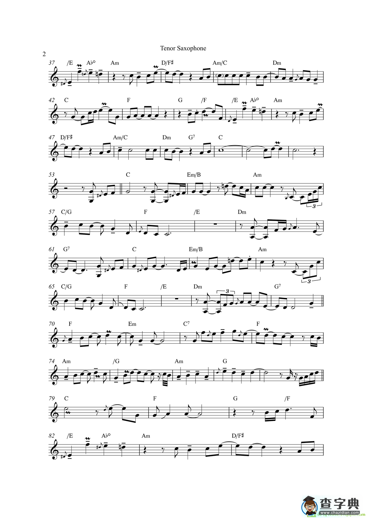 NothingsGonnaChangeMyLoveForYou（次中音萨克斯）萨克斯谱