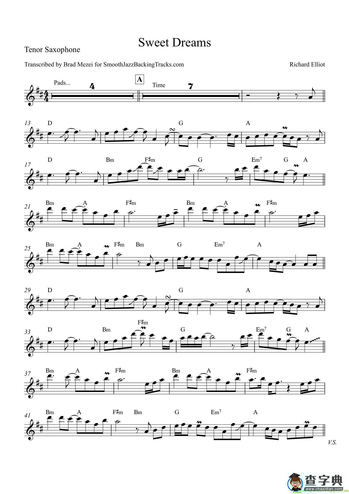 SweetDreams（次中音萨克斯）萨克斯谱