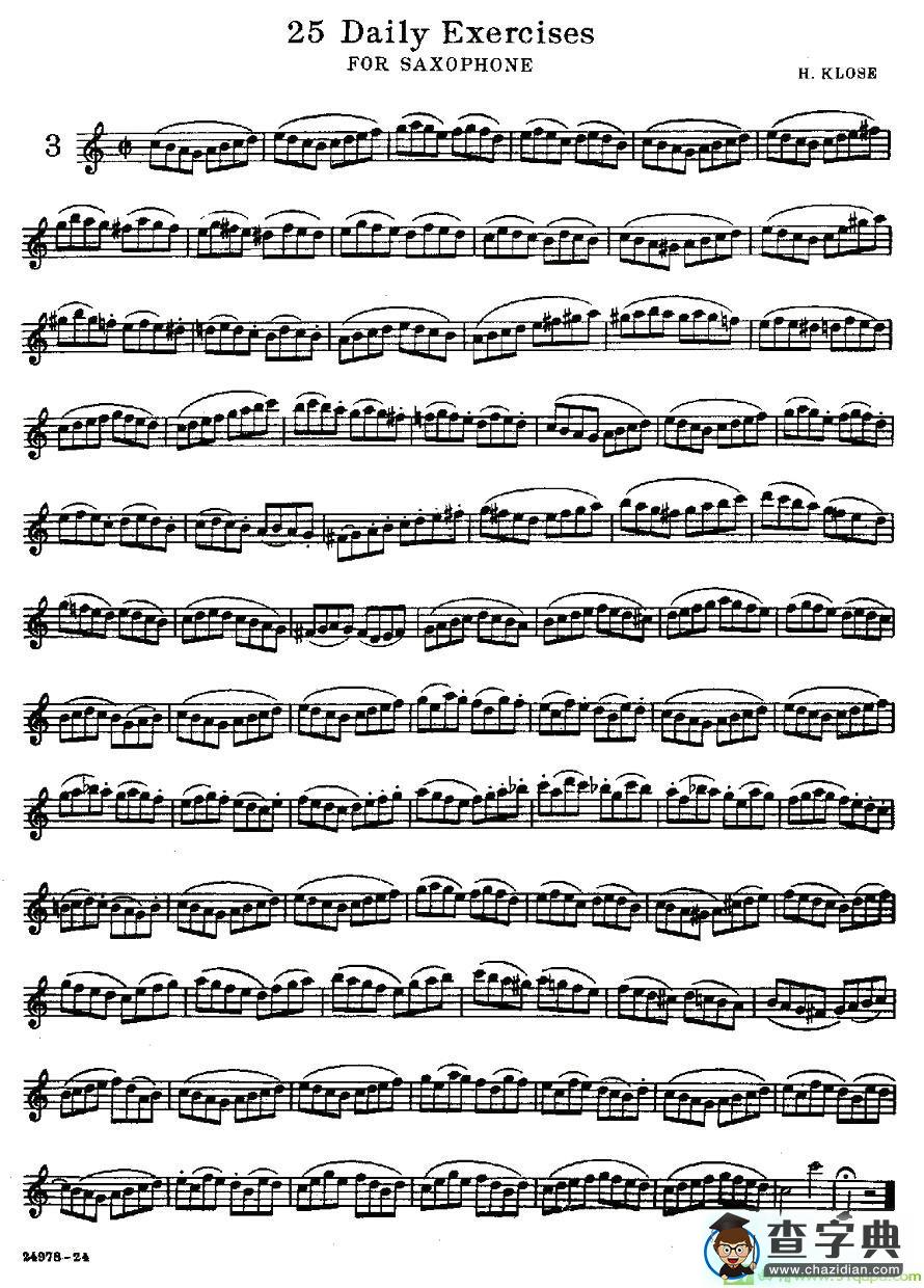 25 Daily Exercises 之3萨克斯谱(H·klose作曲)
