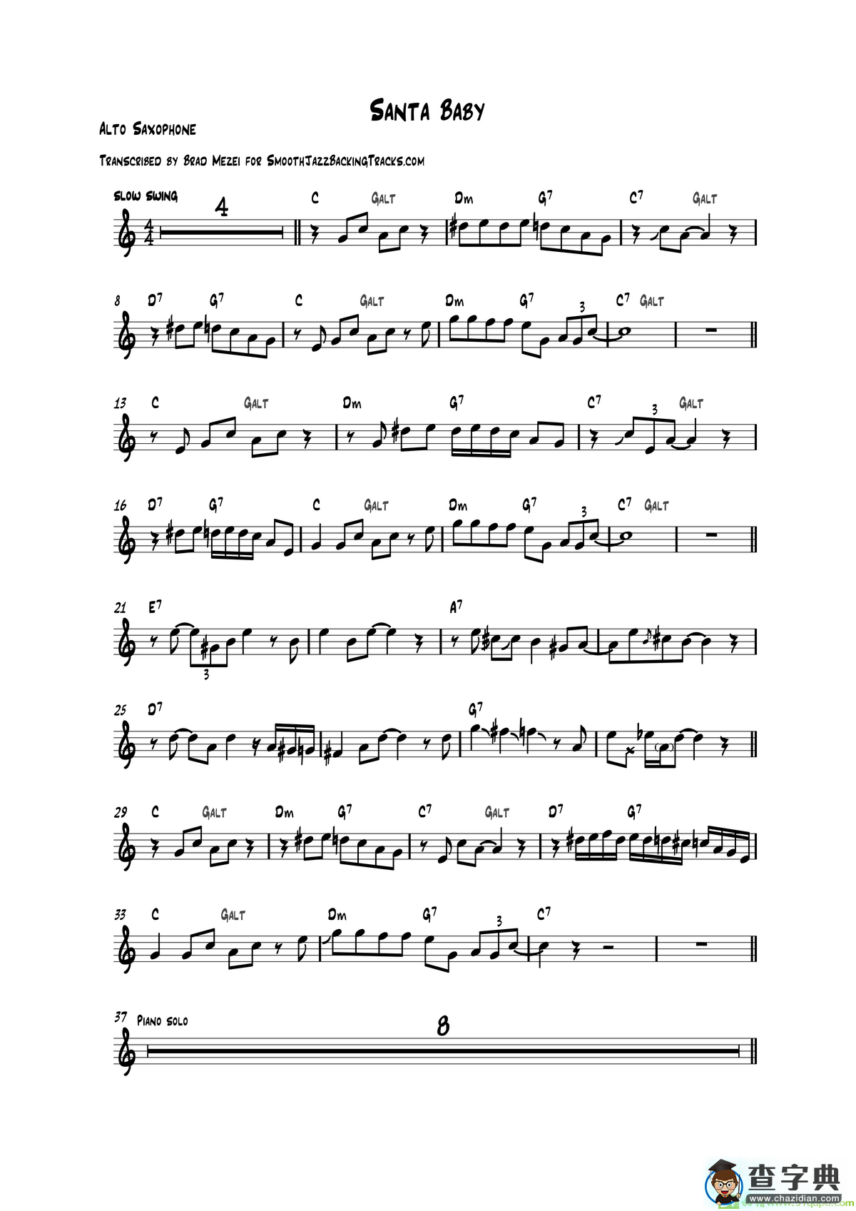 SantaBaby（中音萨克斯）萨克斯谱