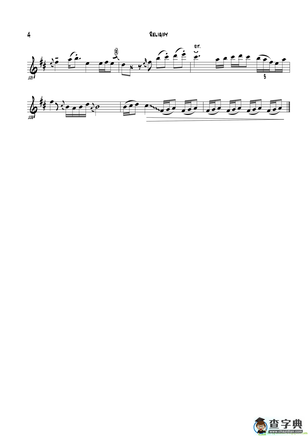 Religify（次中音萨克斯）萨克斯谱