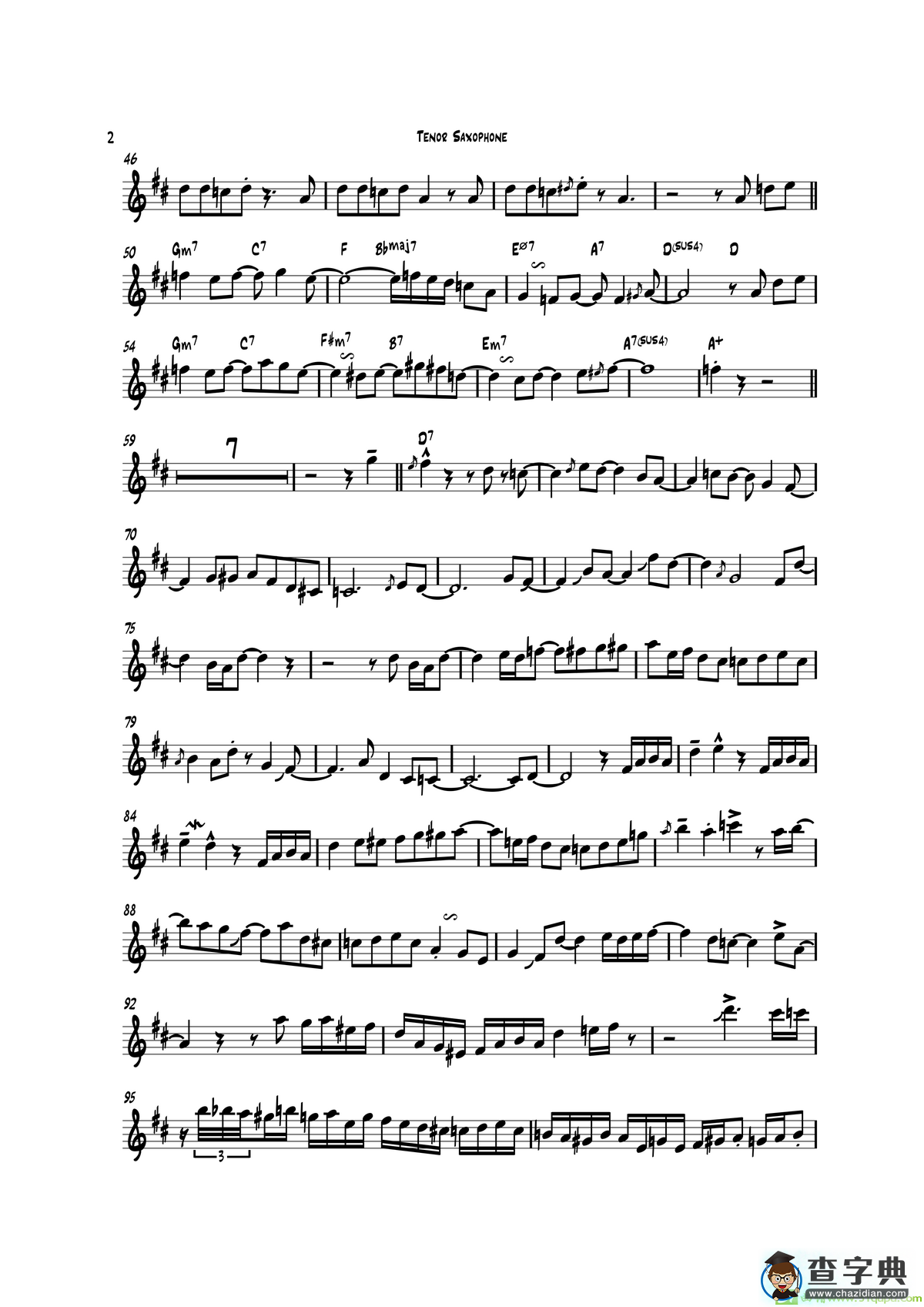 Sax-o-Loco（次中音萨克斯）萨克斯谱