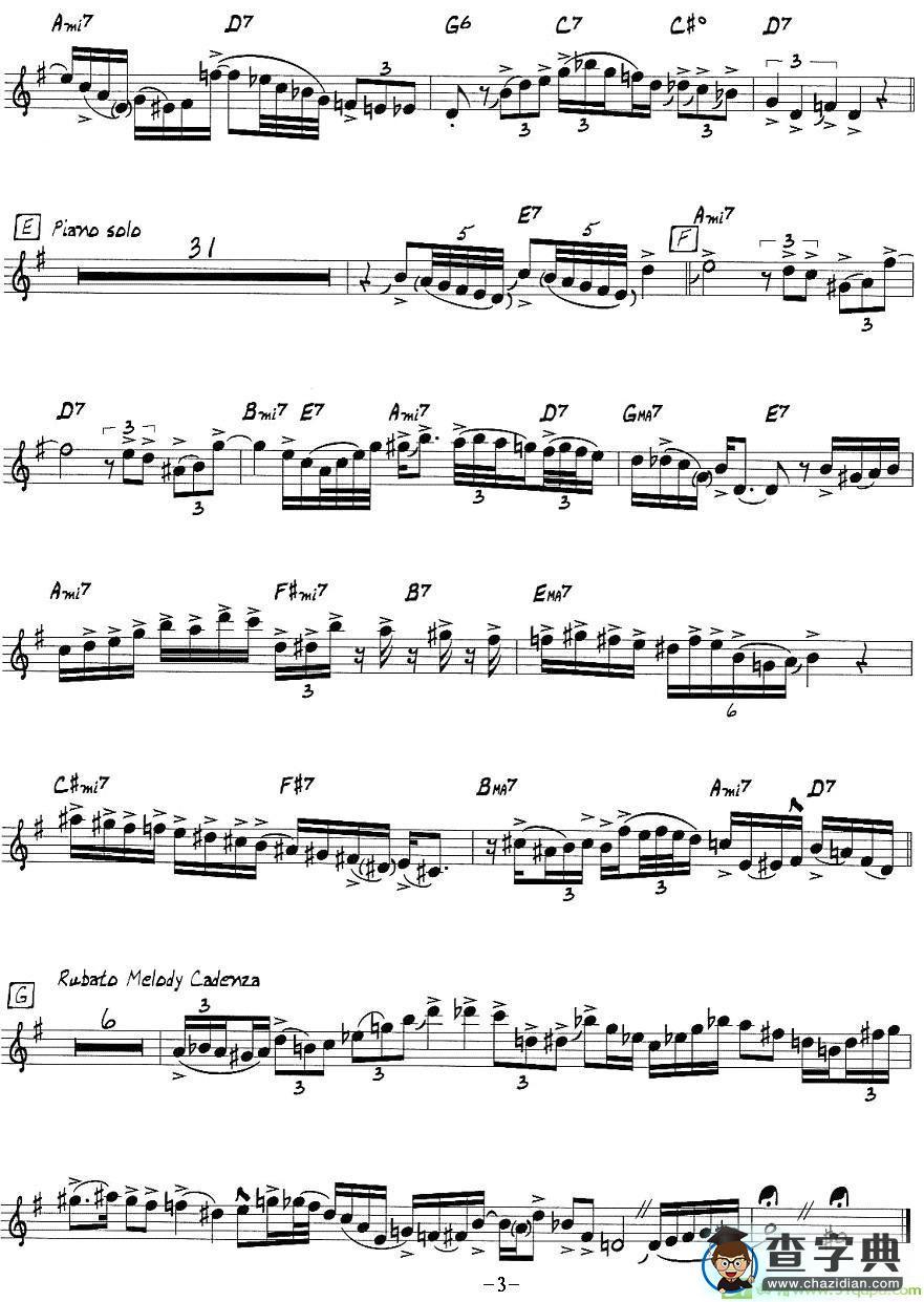 Stars Fell On Alabama萨克斯谱