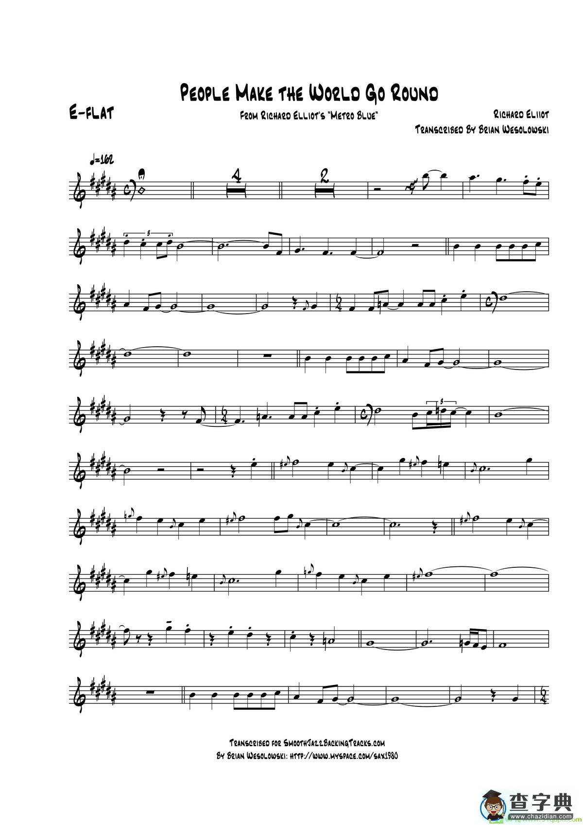PeopleMakeTheWorldGoRound（E-flat）萨克斯谱