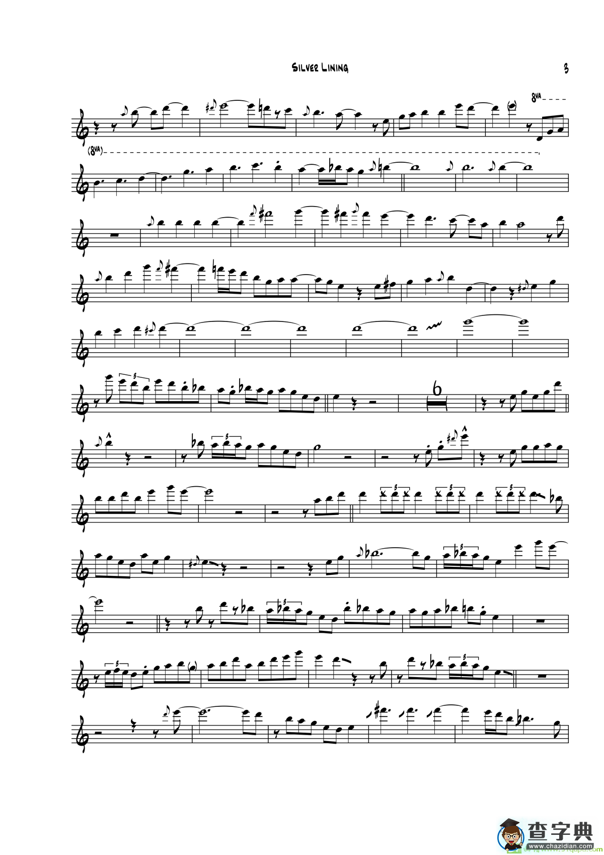 SilverLining（次中音萨克斯）萨克斯谱