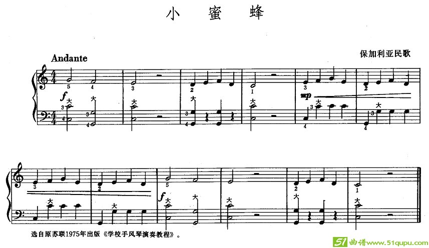 小蜜蜂手风琴谱