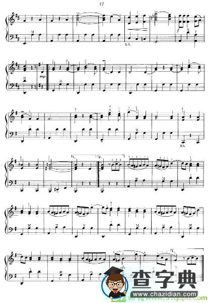蓝色的多瑙河手风琴谱([奥]约翰·施特劳斯作曲)