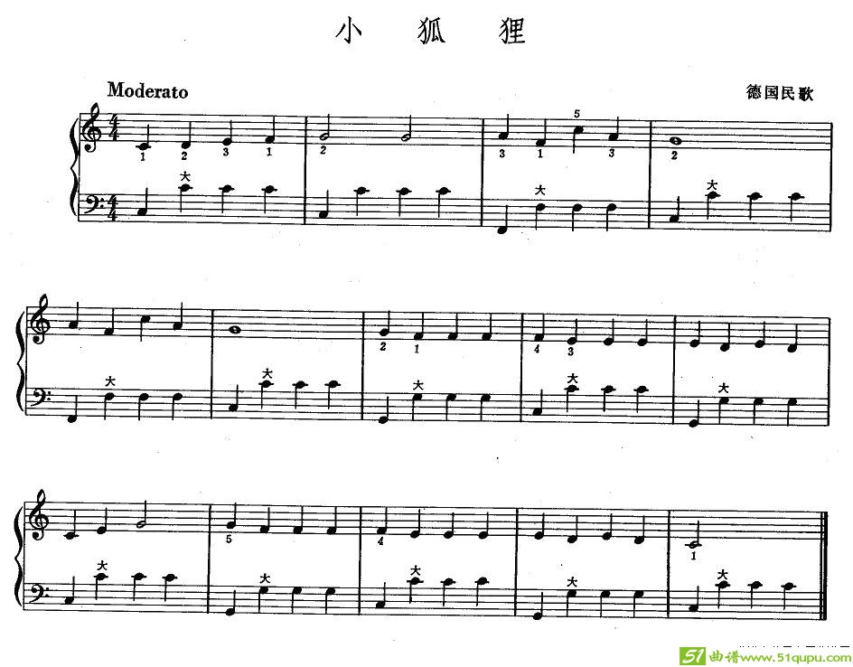 小狐狸手风琴谱