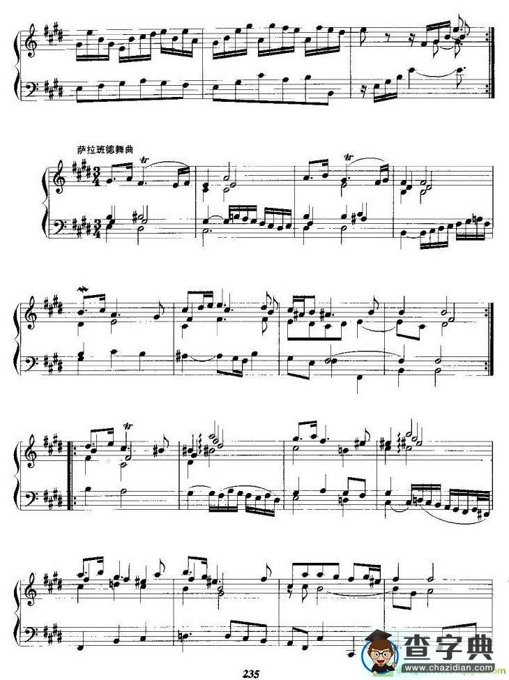 第六法国组曲手风琴谱(J·S·巴赫作曲)