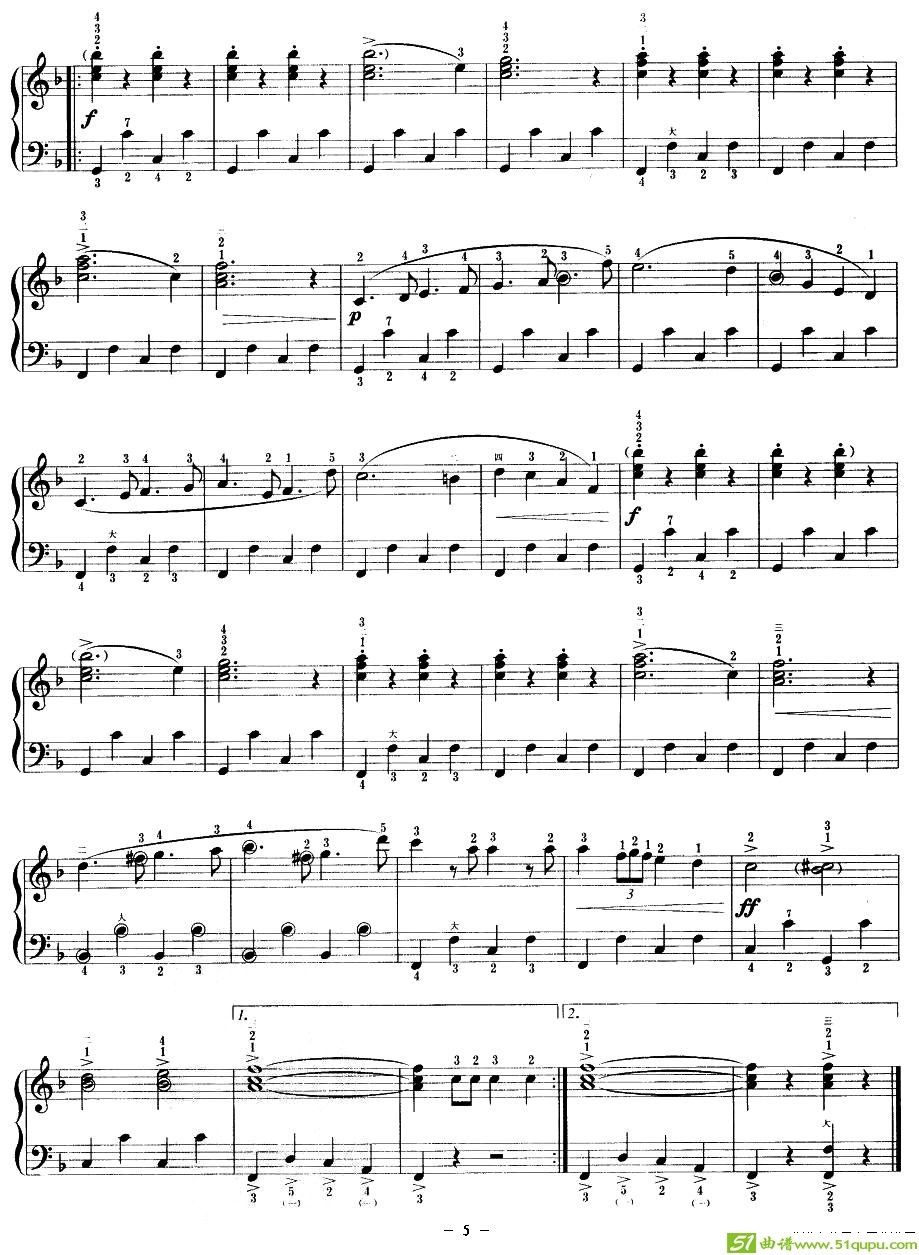 旧友进行曲手风琴谱(泰克作曲)