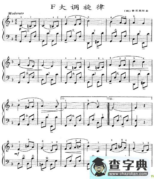 F大调旋律手风琴谱([俄]作曲)