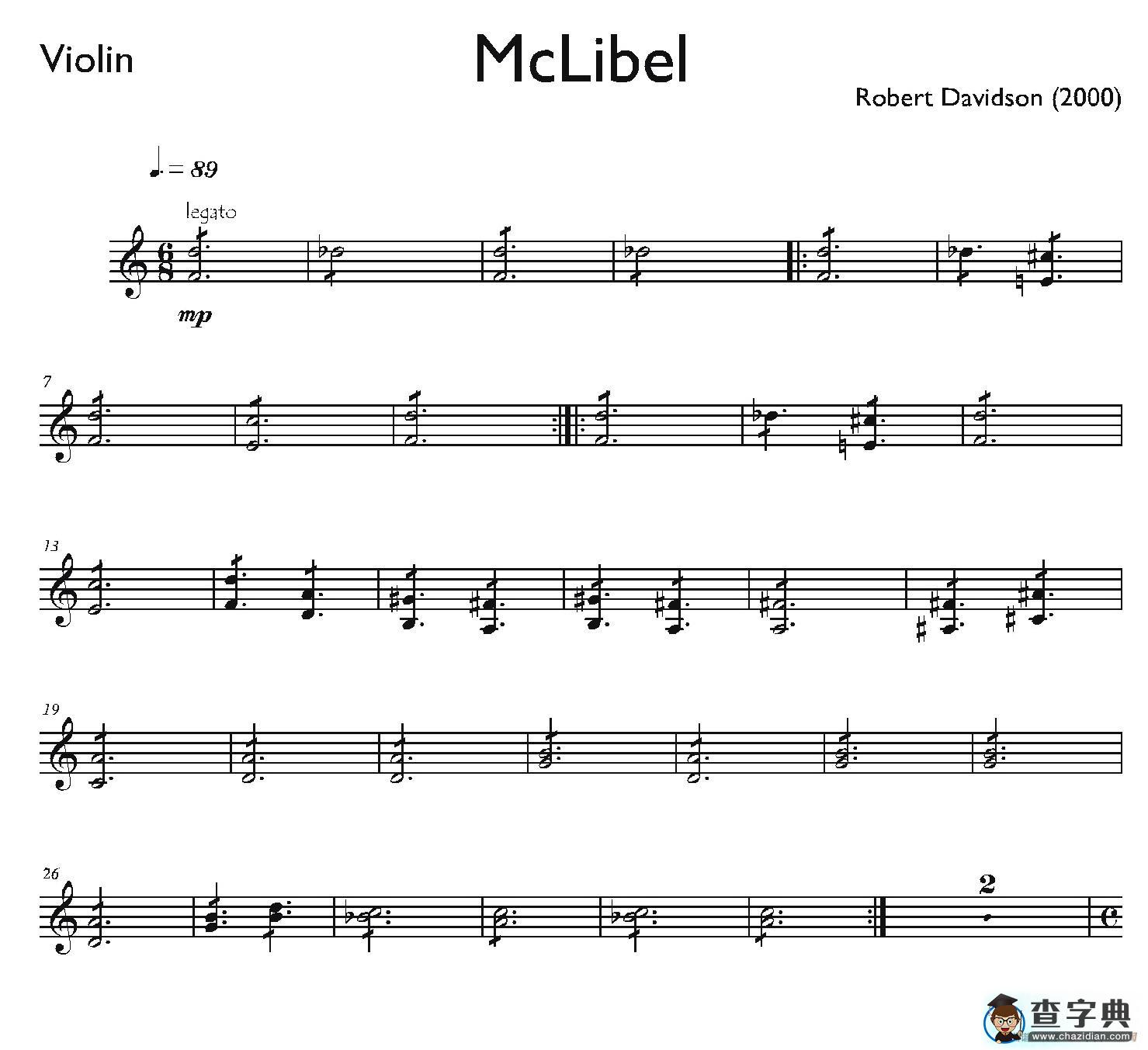 Mclibel（五重奏小提琴分谱）