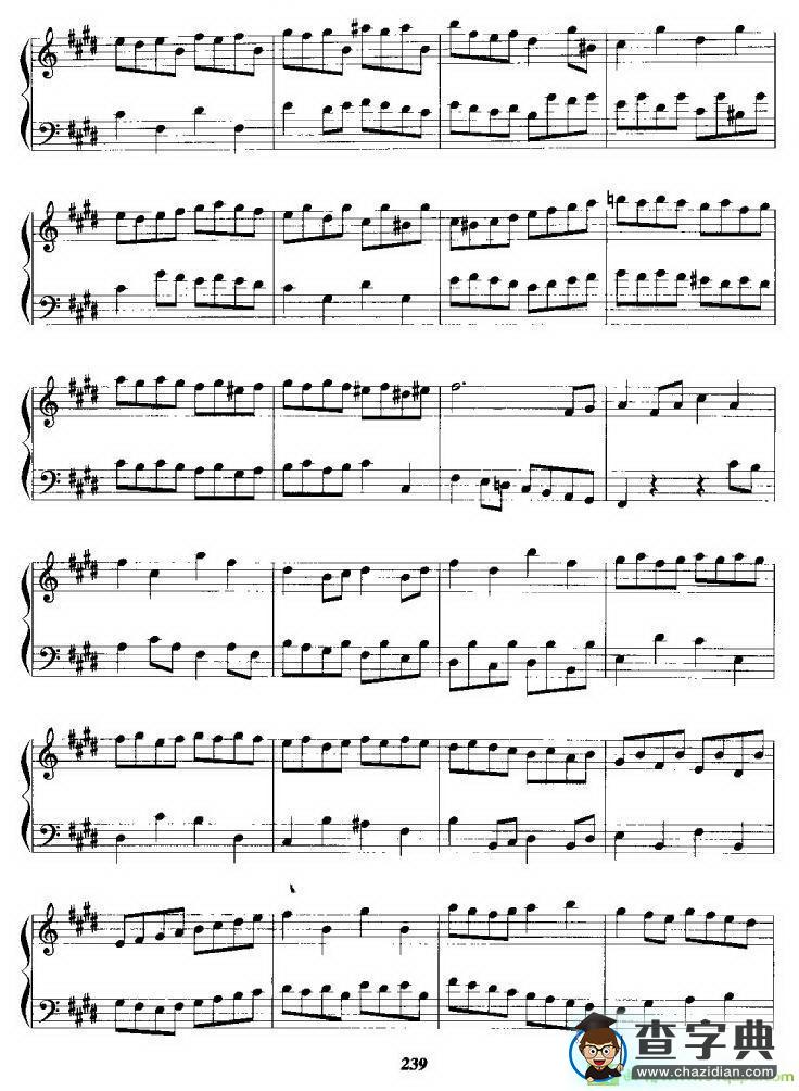 第六法国组曲手风琴谱(J·S·巴赫作曲)