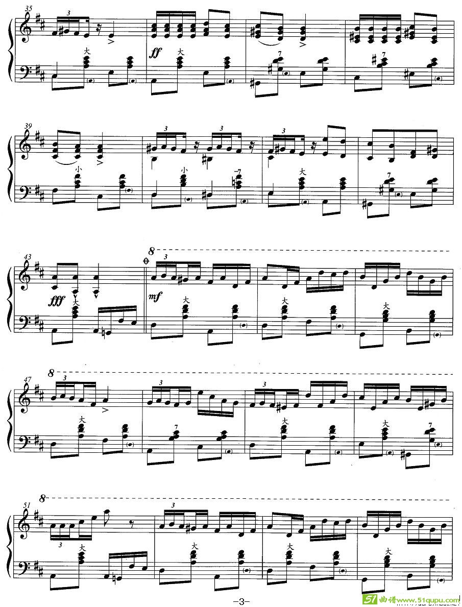 手风琴考级第六级：4、乐曲手风琴谱