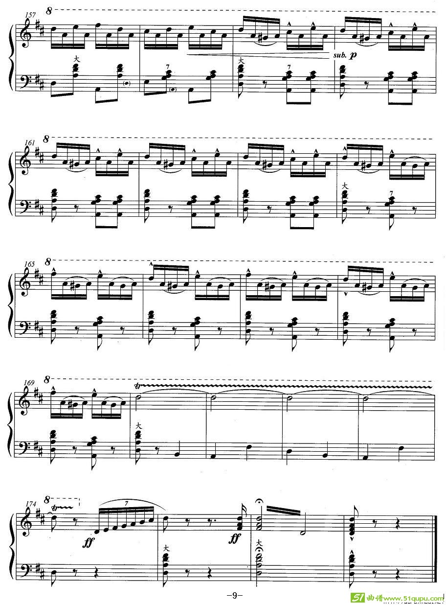 手风琴考级第六级：4、乐曲手风琴谱