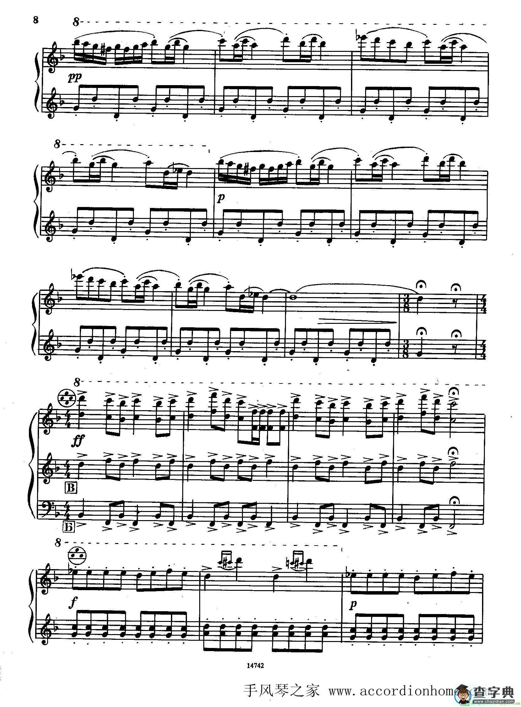 佐罗塔耶夫-六首儿童组曲之一手风琴谱([前苏联]佐罗塔耶夫作曲)