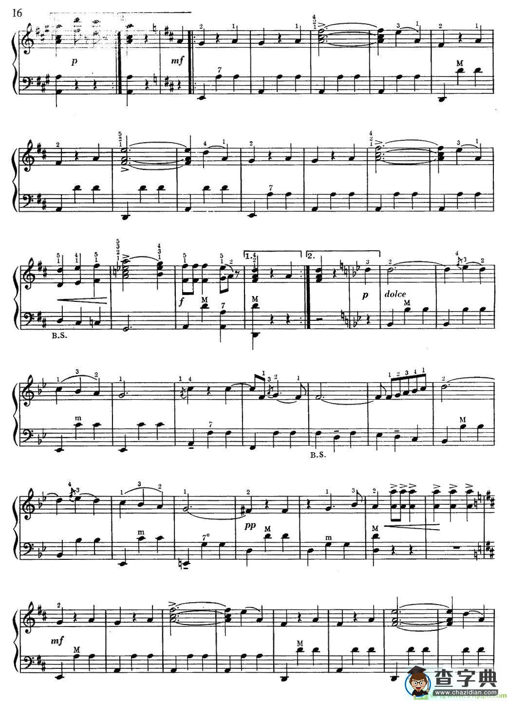 蓝色的多瑙河手风琴谱(小约翰·施特劳斯作曲作曲)