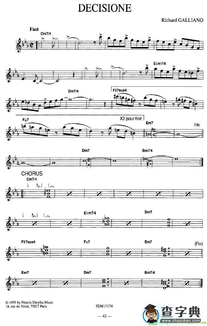DECISIONE手风琴谱(理查德·加里亚诺（Richard作曲)