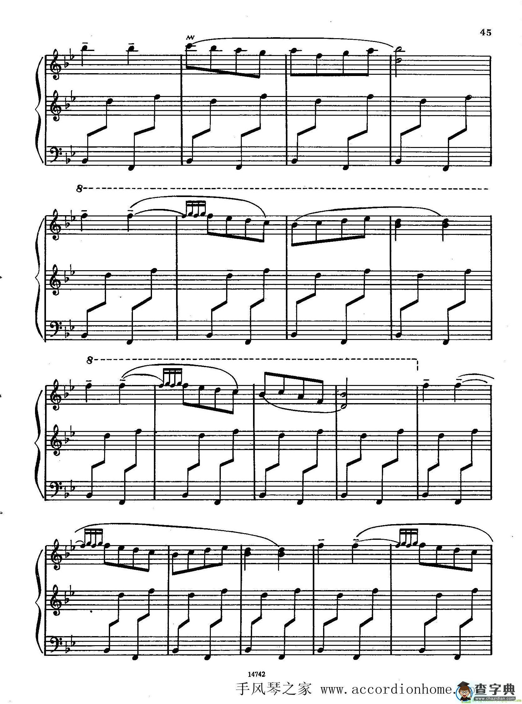 佐罗塔耶夫-六首儿童组曲之三手风琴谱([前苏联]佐罗塔耶夫作曲)