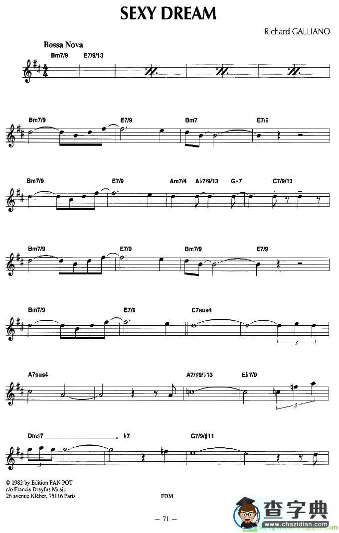 SEXY DREAM手风琴谱(理查德·加里亚诺（Richard作曲)