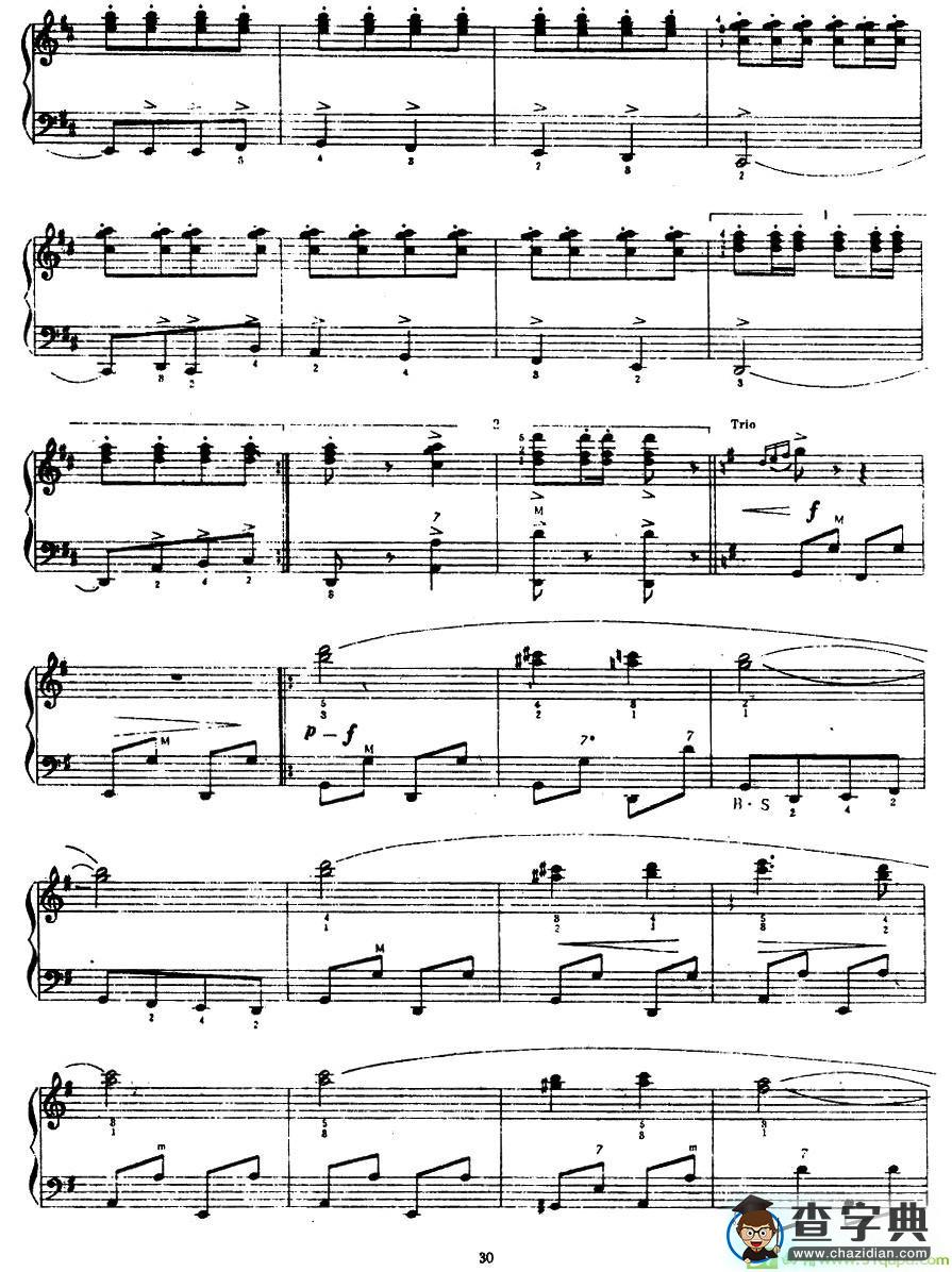神枪手进行曲手风琴谱(米塔罗作曲)